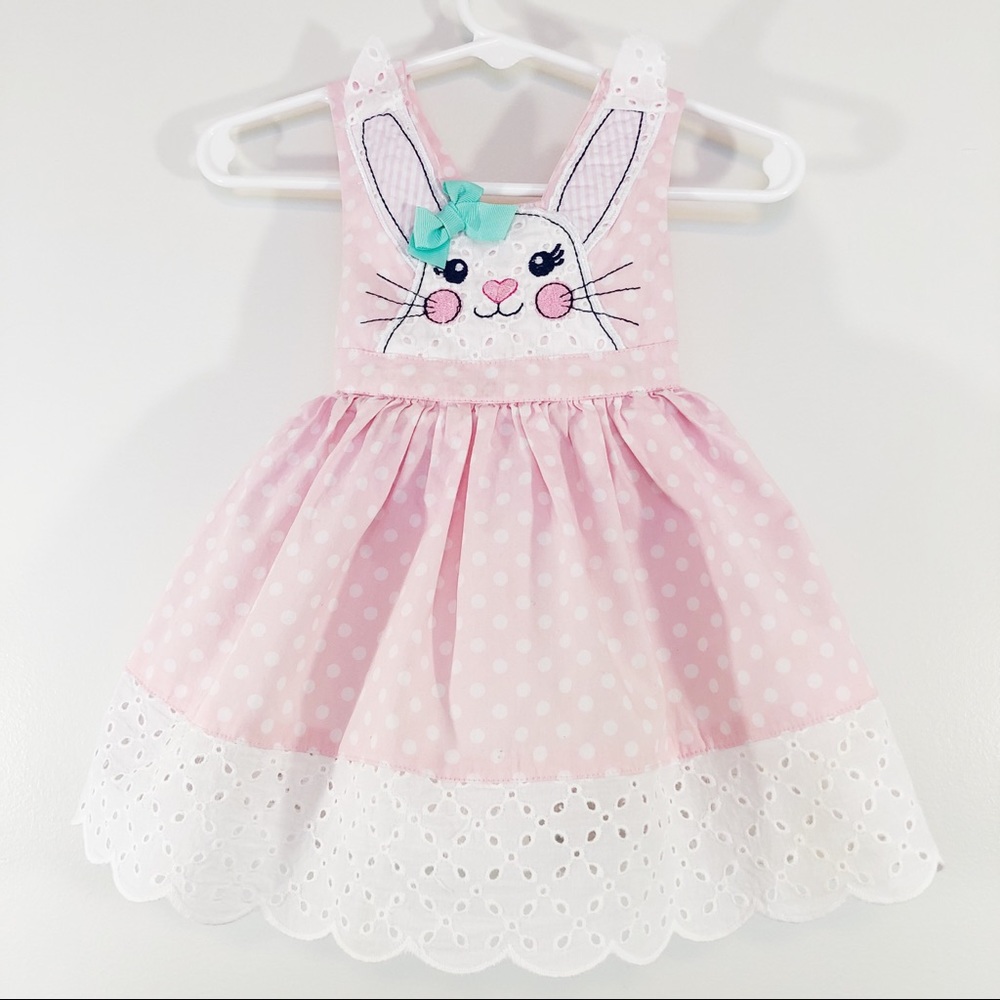Pink Polkadot Easter Bunny Dress